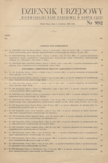 Dziennik Urzędowy Wojewódzkiej Rady Narodowej w Nowym Sączu. 1982, nr 9 (1 września)