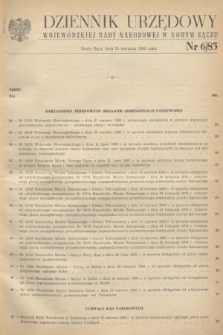 Dziennik Urzędowy Wojewódzkiej Rady Narodowej w Nowym Sączu. 1983, nr 6 (31 sierpnia)