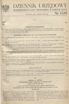 Dziennik Urzędowy Wojewódzkiej Rady Narodowej w Nowym Sączu. 1983, nr 11 (1 grudnia)