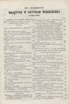 Czytelnia Niedzielna. R.2, Spis przedmiotów objętych w Czytelni Niedzielnej z roku 1857 (1857)