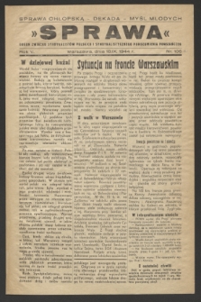 Sprawa : organ Związku Syndykalistów Polskich i Syndykalistycznego Porozumienia Powstańczego. R.5, nr 106 [A] (18 września 1944)