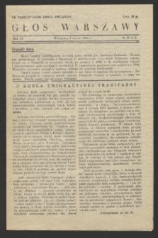 Głos Warszawy. R.3, № 19 (3 marca 1944) = № 111