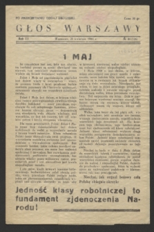 Głos Warszawy. R.3, № 34 (28 kwietnia 1944) = № 126