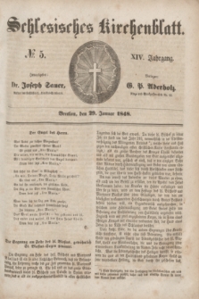 Schlesisches Kirchenblatt. Jg.14, № 5 (29 Januar 1848) + dod.