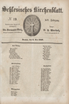 Schlesisches Kirchenblatt. Jg.14, № 19 (6 Mai 1848) + dod.