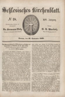 Schlesisches Kirchenblatt. Jg.14, № 38 (16 September 1848) + dod.