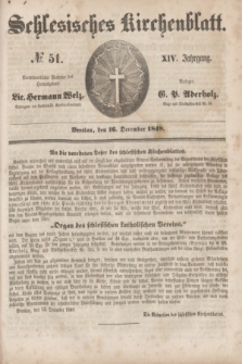Schlesisches Kirchenblatt. Jg.14, № 51 (16 December 1848) + dod.