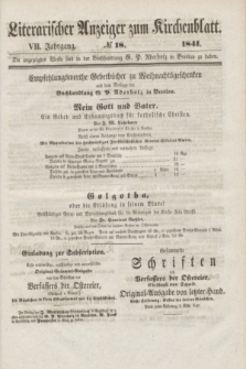 Literarischer Anzeiger zum Kirchenblatt. Jg.7, № 18 ([27 November] 1841)