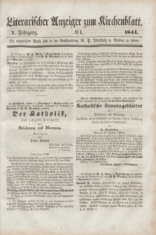 Literarischer Anzeiger zum Kirchenblatt. Jg.10, № 1 ([6 Januar] 1844)