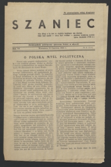 Szaniec : dwutygodnik poświęcony sprawom Polski w niewoli. R.6, nr 8 (23 czerwca 1944) = nr 114