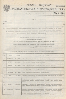 Dziennik Urzędowy Województwa Nowosądeckiego. 1984, nr 11 (2 listopada)