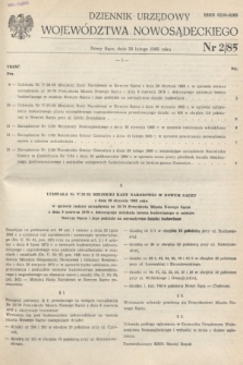 Dziennik Urzędowy Województwa Nowosądeckiego. 1985, nr 2 (28 lutego)
