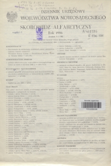 Dziennik Urzędowy Województwa Nowosądeckiego. 1986, Skorowidz alfabetyczny