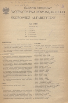 Dziennik Urzędowy Województwa Nowosądeckiego. 1988, Skorowidz alfabetyczny