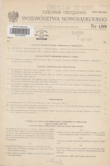 Dziennik Urzędowy Województwa Nowosądeckiego. 1989, nr 1 (16 stycznia)