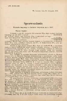 [Kadencja VIII, sesja III, al. 14] Alegata do Sprawozdań Stenograficznych z Drugiej Sesyi Ósmego Peryodu Sejmu Krajowego Królestwa Galicyi i Lodomeryi z Wielkiem Księstwem Krakowskiem z roku 1907. Alegat 14