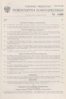Dziennik Urzędowy Województwa Nowosądeckiego. 1989, nr 19 (10 sierpnia)