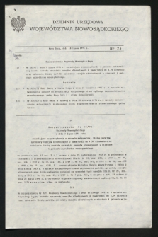 Dziennik Urzędowy Województwa Nowosądeckiego. 1991, nr 23 (10 lipca)