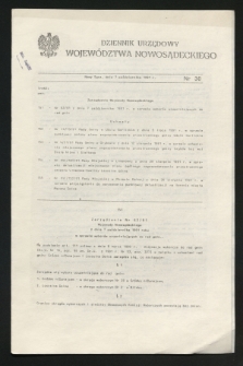 Dziennik Urzędowy Województwa Nowosądeckiego. 1991, nr 30 (7 października)