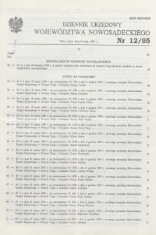 Dziennik Urzędowy Województwa Nowosądeckiego. 1995, nr 12 (6 maja)