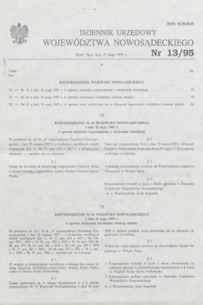 Dziennik Urzędowy Województwa Nowosądeckiego. 1995, nr 13 (15 maja)