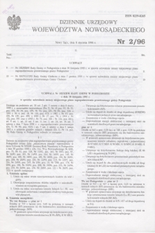 Dziennik Urzędowy Województwa Nowosądeckiego. 1996, nr 2 (8 stycznia)