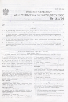 Dziennik Urzędowy Województwa Nowosądeckiego. 1996, nr 21 (5 czerwca)