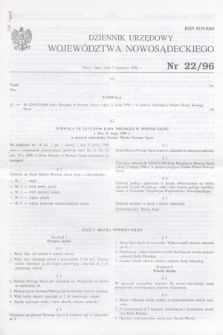 Dziennik Urzędowy Województwa Nowosądeckiego. 1996, nr 22 (7 czerwca)