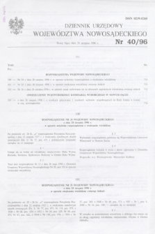 Dziennik Urzędowy Województwa Nowosądeckiego. 1996, nr 40 (29 sierpnia)