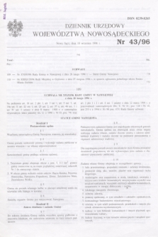 Dziennik Urzędowy Województwa Nowosądeckiego. 1996, nr 43 (10 września)