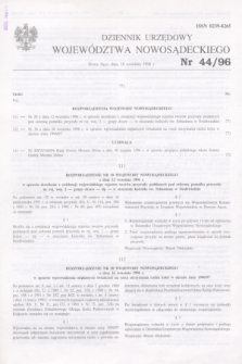Dziennik Urzędowy Województwa Nowosądeckiego. 1996, nr 44 (18 września)