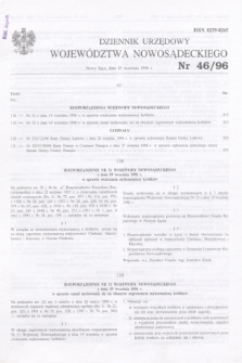 Dziennik Urzędowy Województwa Nowosądeckiego. 1996, nr 46 (25 września)