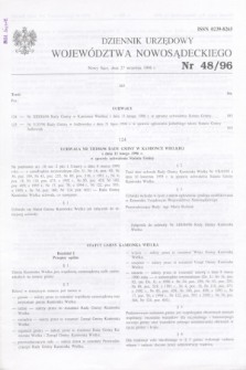 Dziennik Urzędowy Województwa Nowosądeckiego. 1996, nr 48 (27 września)