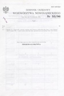 Dziennik Urzędowy Województwa Nowosądeckiego. 1996, nr 53 (16 października)