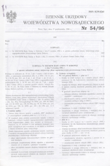 Dziennik Urzędowy Województwa Nowosądeckiego. 1996, nr 54 (17 października)