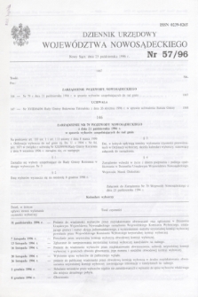 Dziennik Urzędowy Województwa Nowosądeckiego. 1996, nr 57 (23 października)