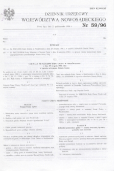 Dziennik Urzędowy Województwa Nowosądeckiego. 1996, nr 59 (25 października)