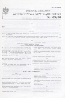 Dziennik Urzędowy Województwa Nowosądeckiego. 1996, nr 63 (13 listopada)