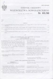 Dziennik Urzędowy Województwa Nowosądeckiego. 1996, nr 65 (15 listopada)