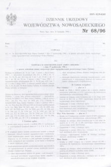 Dziennik Urzędowy Województwa Nowosądeckiego. 1996, nr 68 (26 listopada)