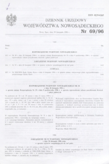Dziennik Urzędowy Województwa Nowosądeckiego. 1996, nr 69 (29 listopada)
