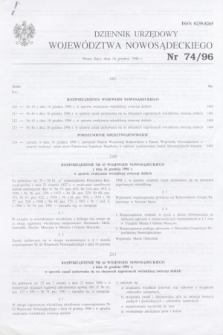 Dziennik Urzędowy Województwa Nowosądeckiego. 1996, nr 74 (16 grudnia)