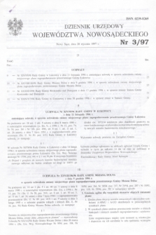 Dziennik Urzędowy Województwa Nowosądeckiego. 1997, nr 3 (28 stycznia)