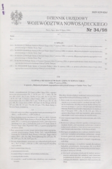 Dziennik Urzędowy Województwa Nowosądeckiego. 1998, nr 34 (31 lipca)