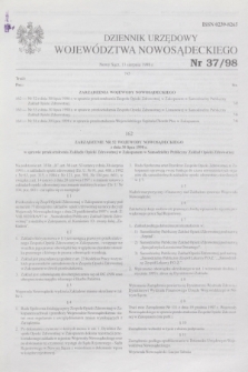 Dziennik Urzędowy Województwa Nowosądeckiego. 1998, nr 37 (13 sierpnia)