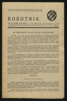 Robotnik : dwutygodnik polityczny Polskich Socjalistów. 1942, № 98 (15 listopada)