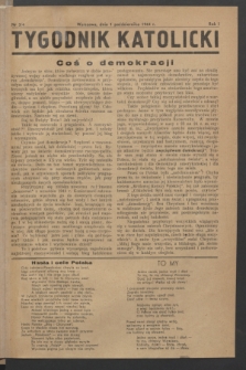 Tygodnik Katolicki. R.1, nr 3/4 (1 października 1944)