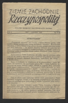 Ziemie Zachodnie Rzeczypospolitej : dodatek miesięczny Rzeczypospolitej Polskiej. R.2, nr 3 (maj/czerwiec 1943) = nr 5