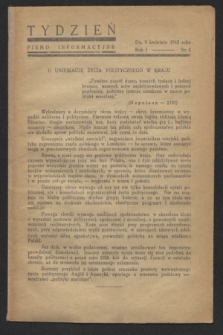 Tydzień : pismo informacyjne. R.1, nr 3 (9 kwietnia 1943)
