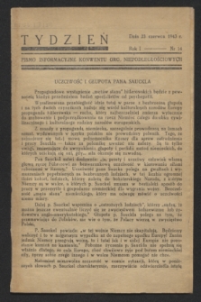 Tydzień : pismo informacyjne Konwentu Org. Niepodległościowych. R.1, nr 14 (23 czerwca 1943)